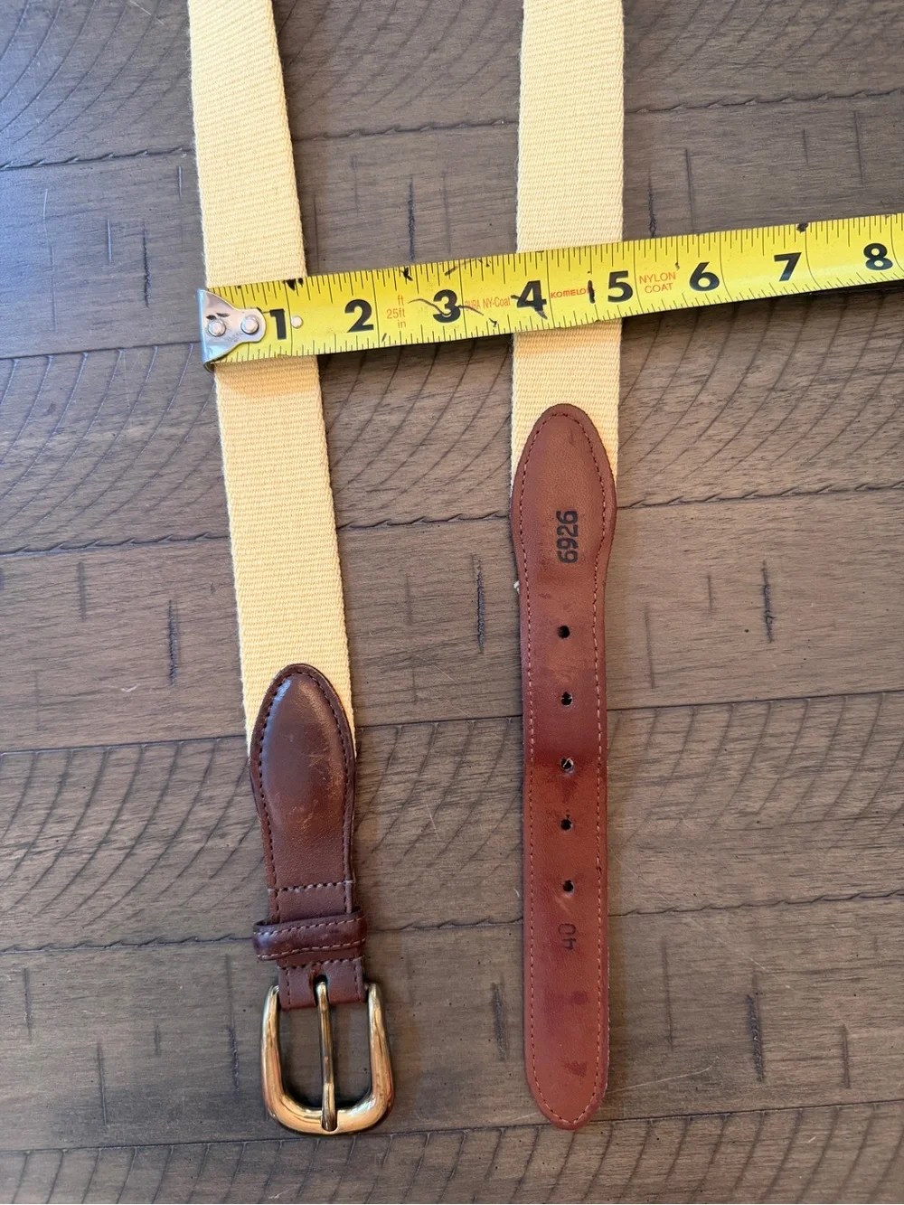 Torino Made in USA Men’s Yellow Canvas w/Brown Leather/Solid Brass Buckle #6926